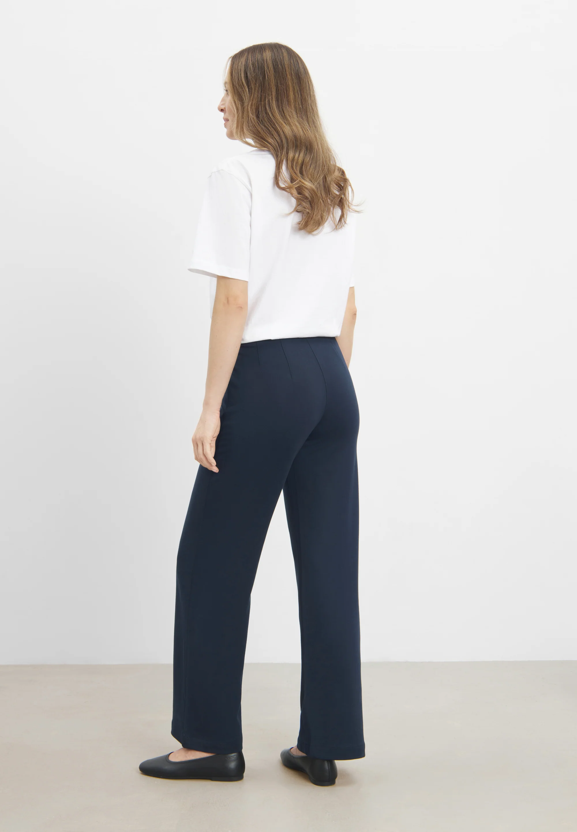 Donna Loose Jersey - Short Length - Navy brushed - Image 2