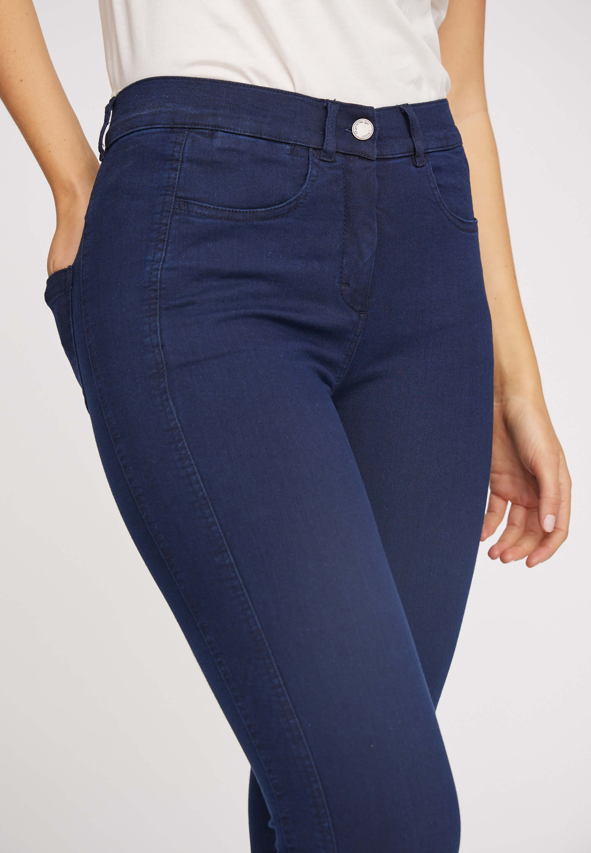 Serene 5-pocket Slim - Short Length - Dark Blue Denim - Image 6
