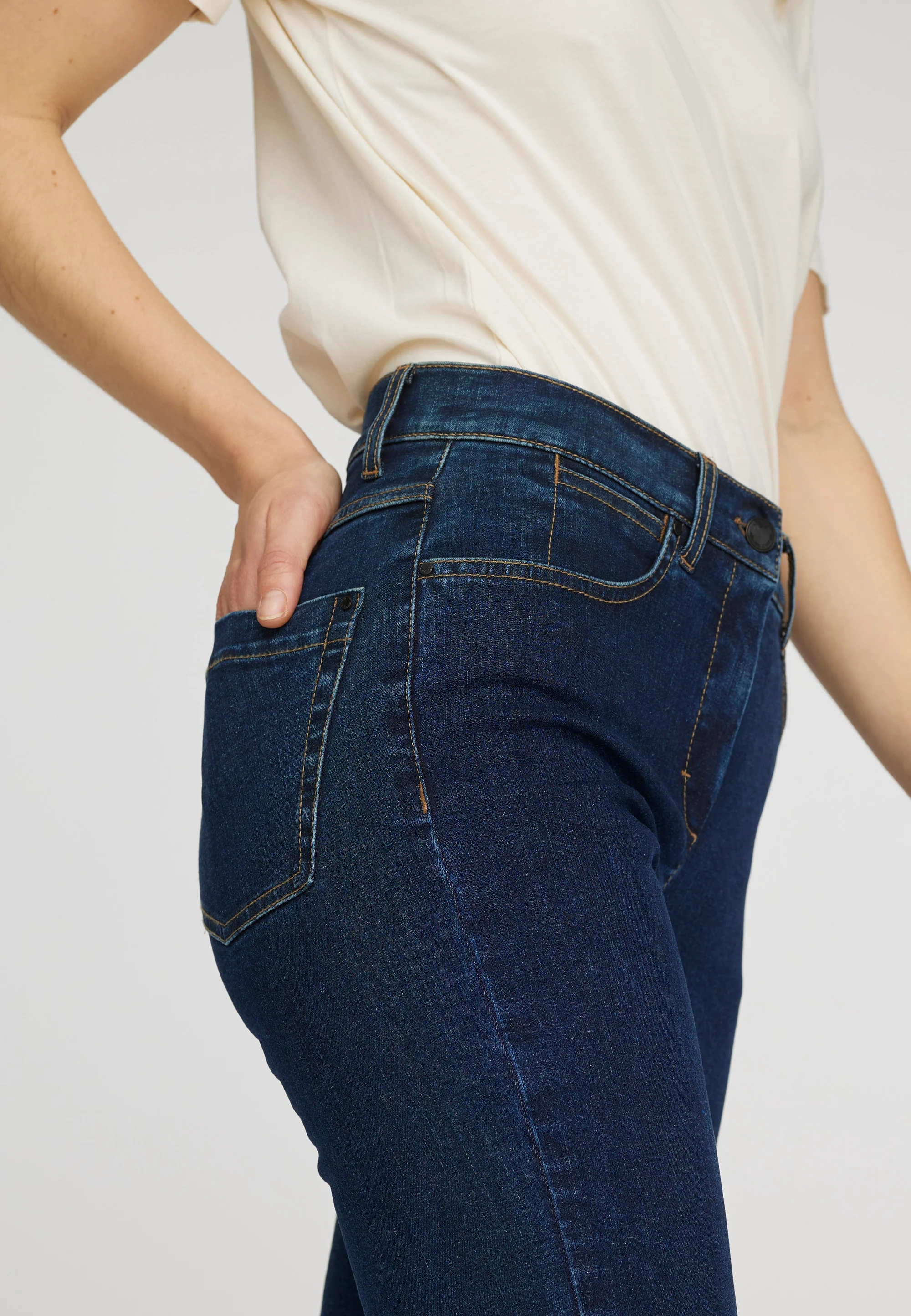 Marple Straight - Medium Length - Dark Blue Denim - Image 3