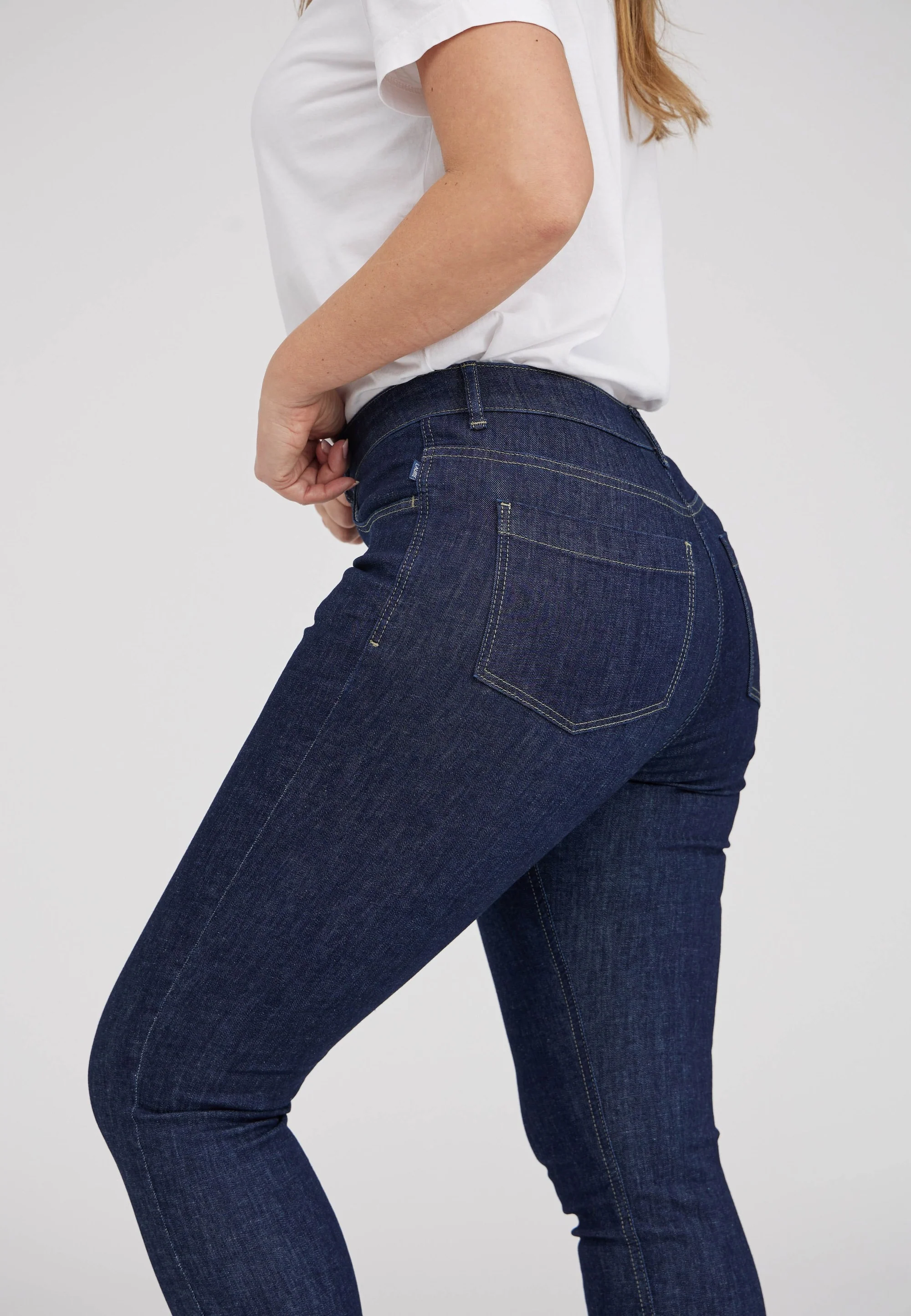 Laura Slim - Medium Length - Dark Blue Denim - Image 3