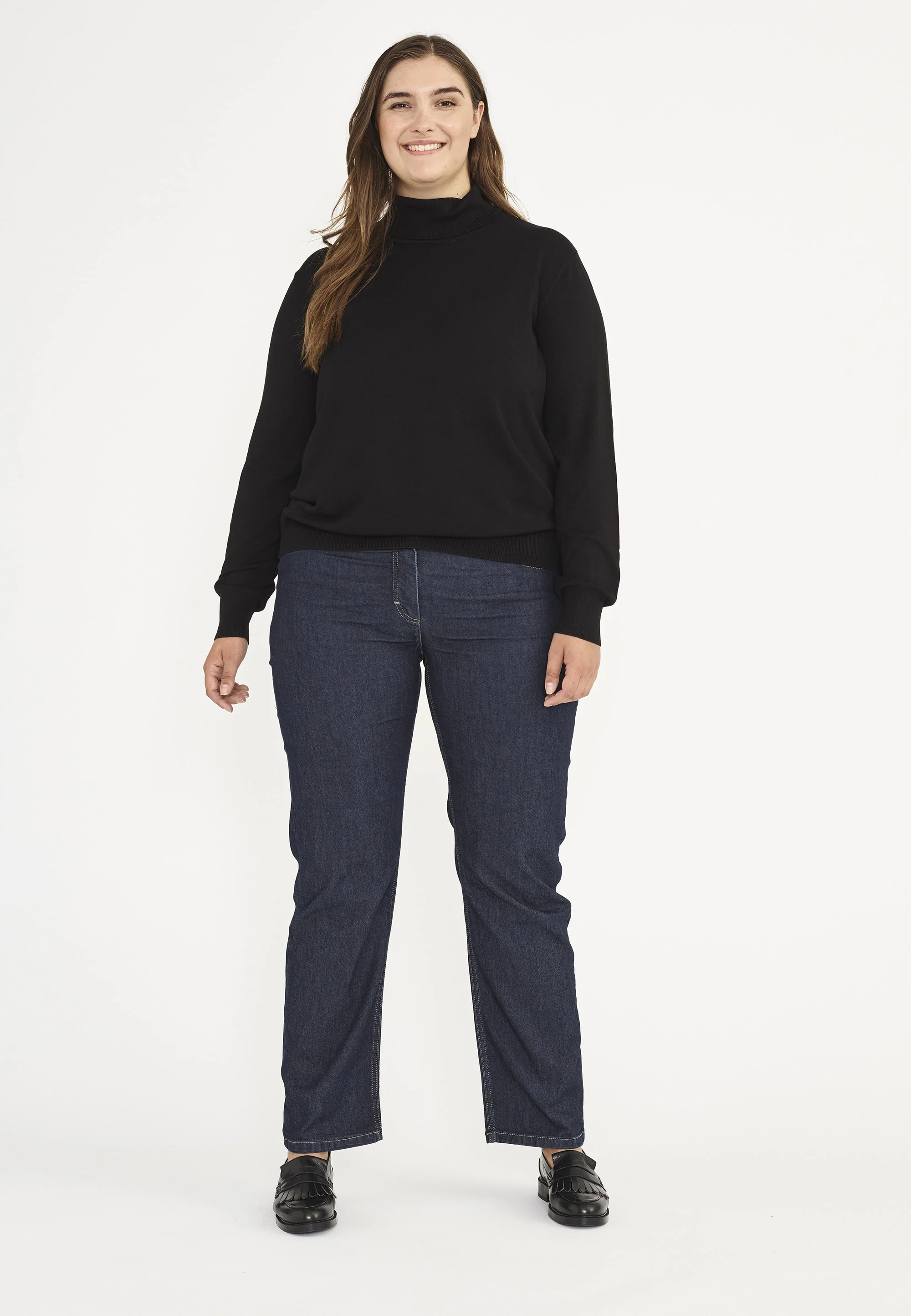 Amelia Straight - Medium Length - Dark Blue Denim - Image 6