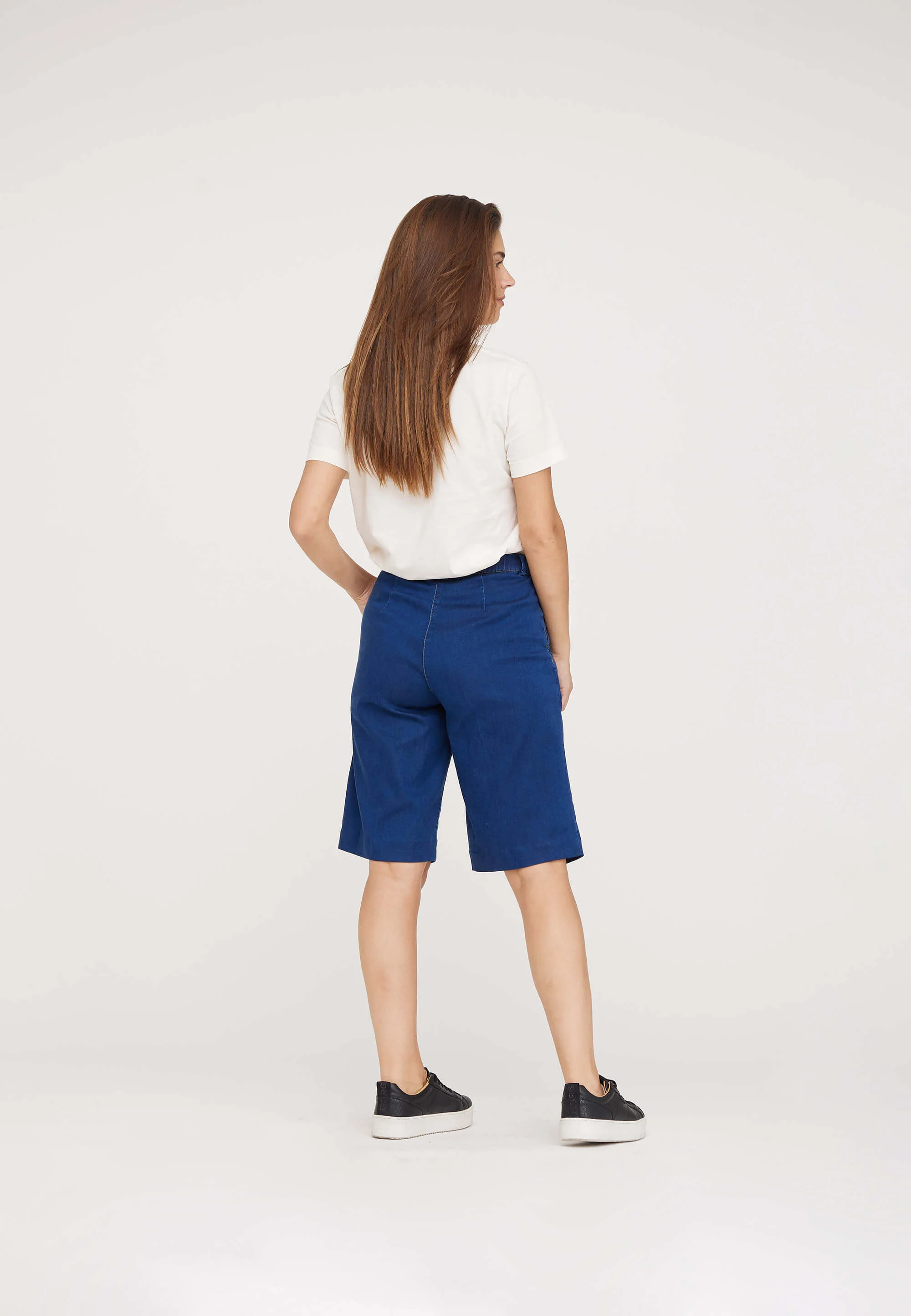 Phoebe Loose Shorts - Medium Blue Denim - Image 5