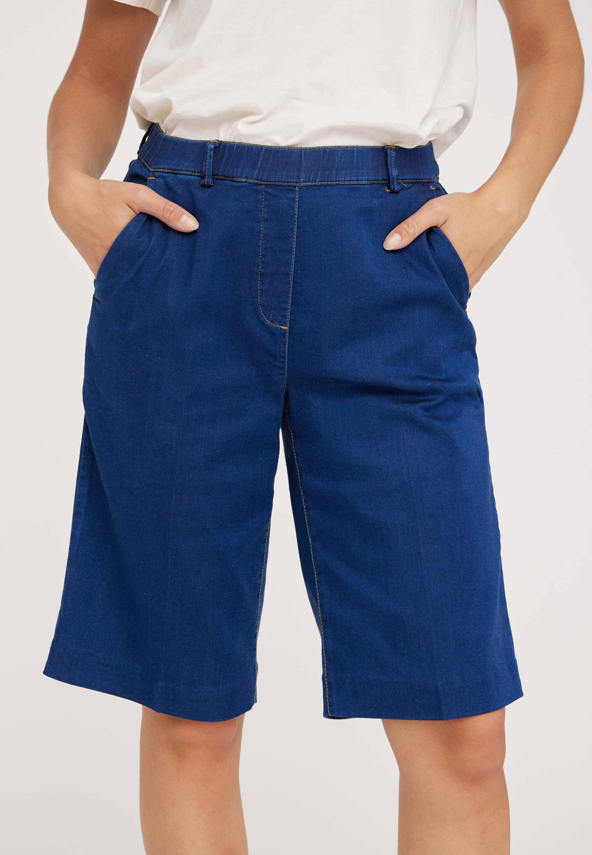 Phoebe Loose Shorts - Medium Blue Denim - Image 6