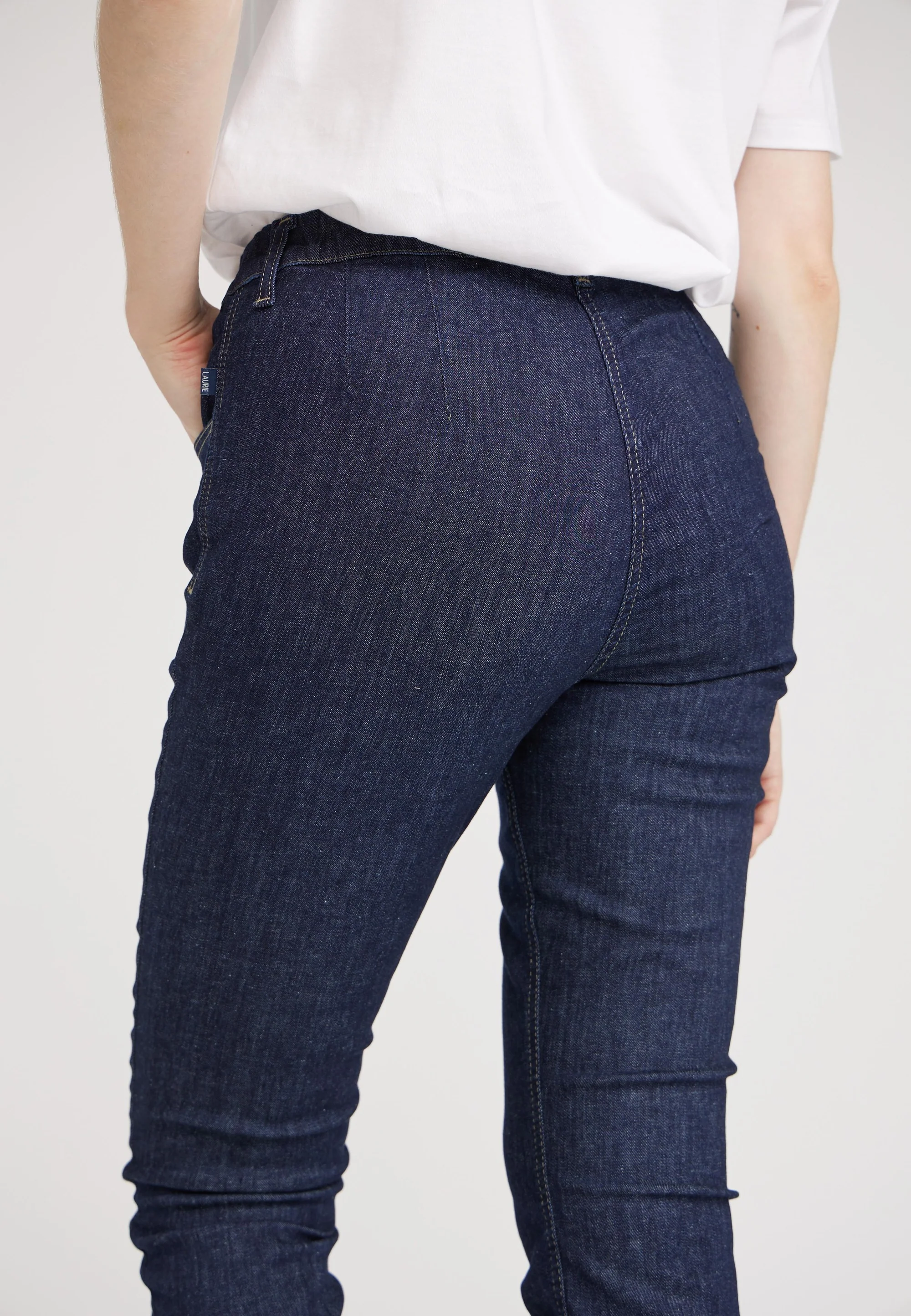 Grace Slim - Medium Length - Dark Blue Denim - Image 3