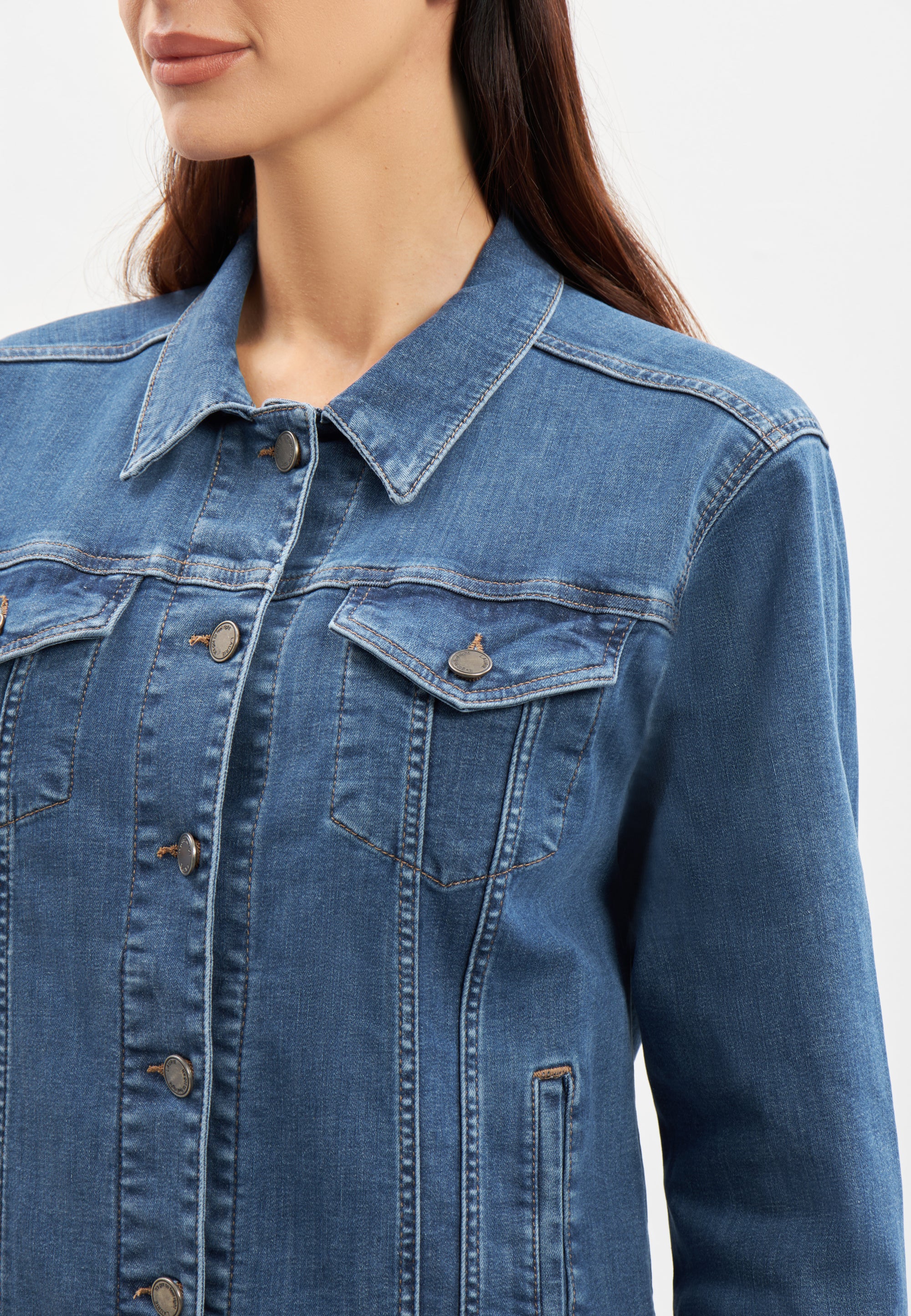 Marie Denim Jacket LS - Blue Denim - Image 4