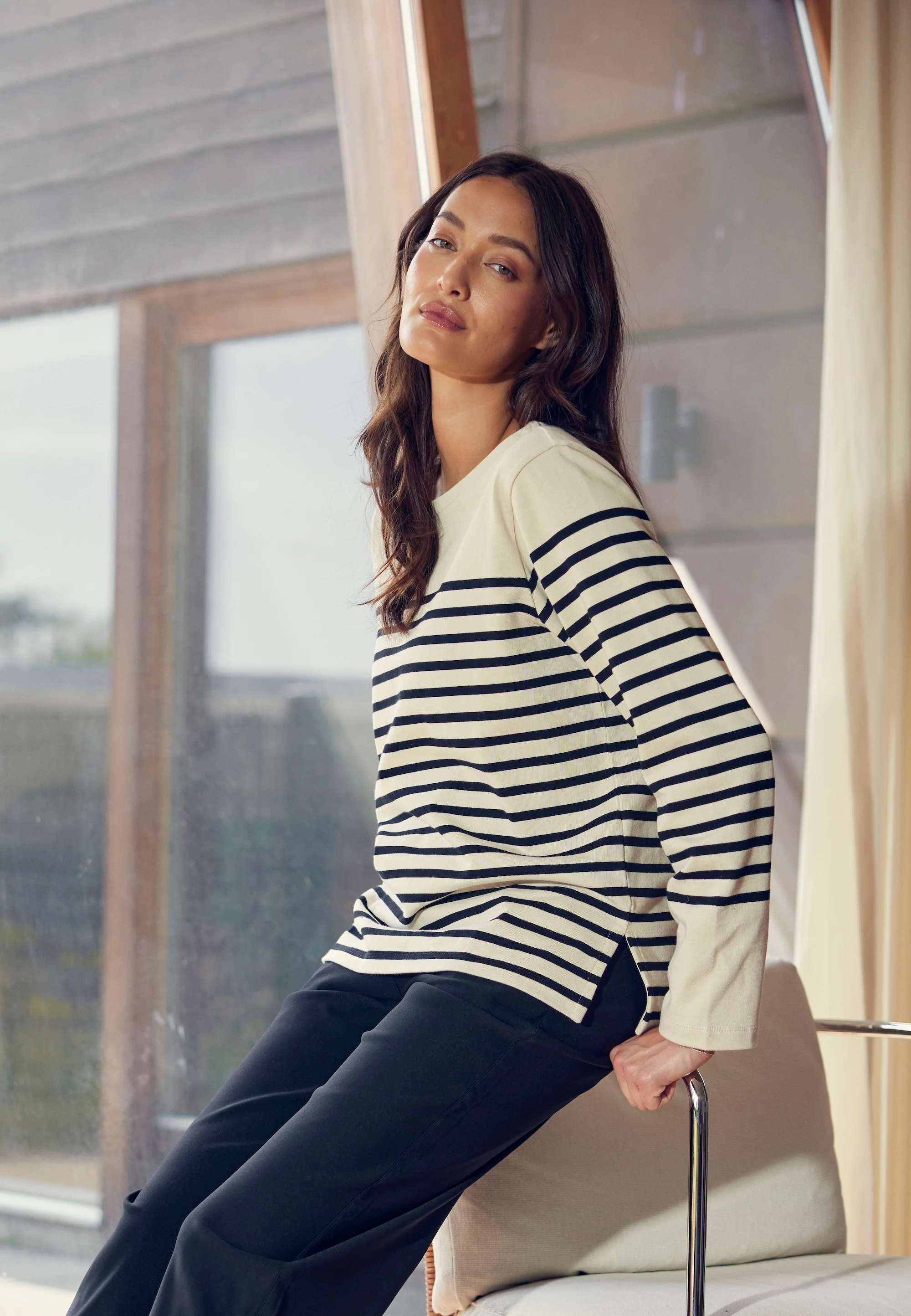 Gabrielle Breton Shirt LS - Black Birch Stripe - Image 7
