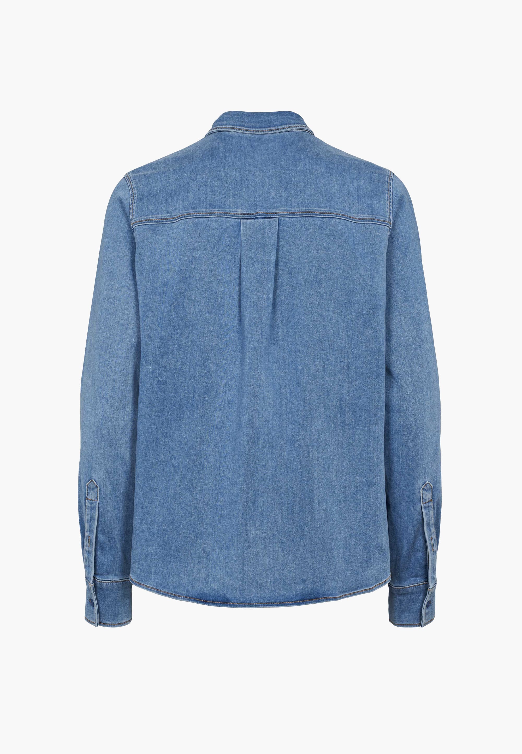 Vitta Denim Shirt - Long Sleeve - Washed Blue Denim - Image 10