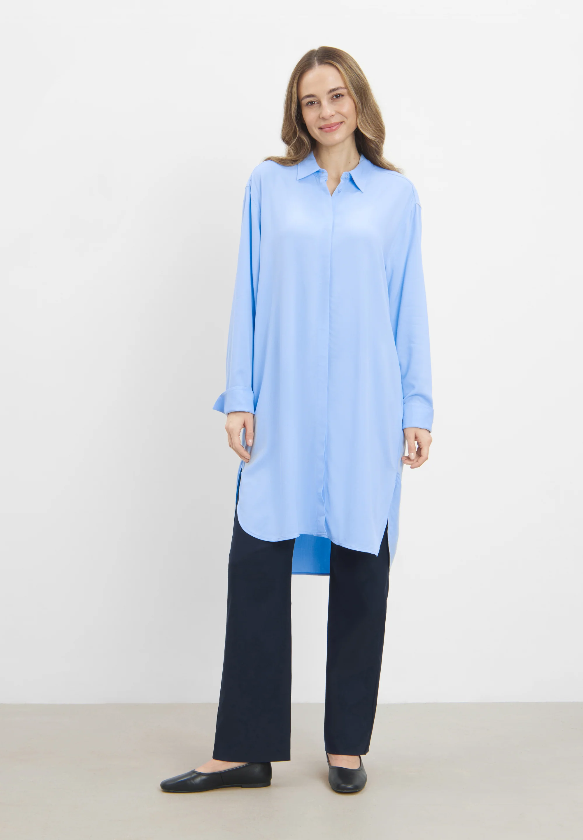 Veronica Long Shirt LS - Blue Sky