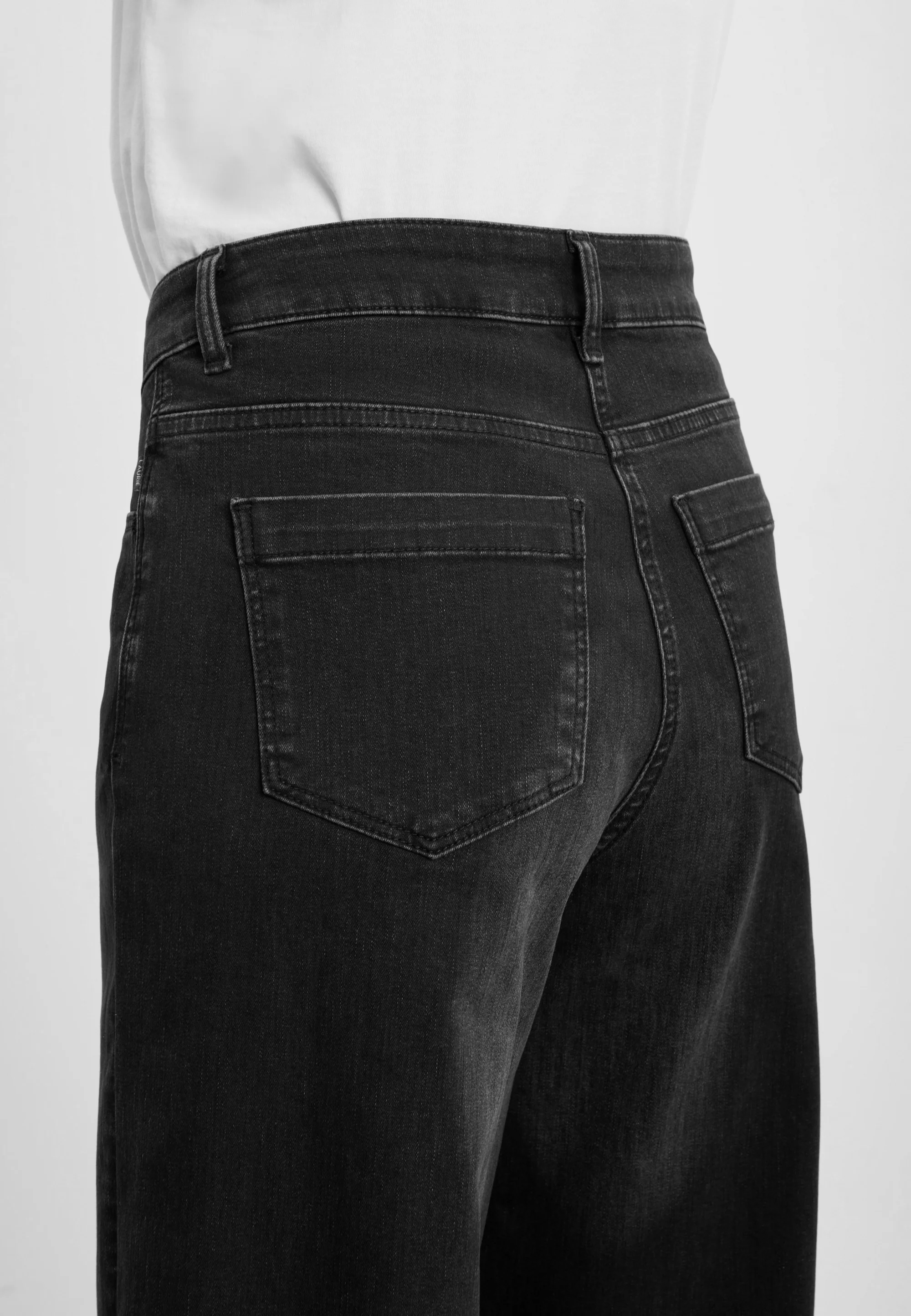 Carol Loose - Medium Length - Washed Black Denim - Image 5