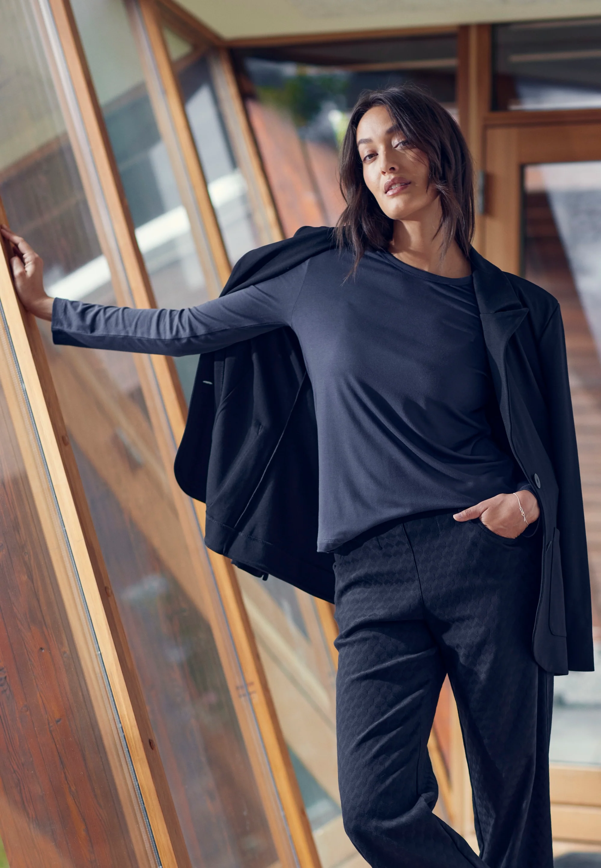 Amanda T-Shirt - Long Sleeve - Navy - Image 4