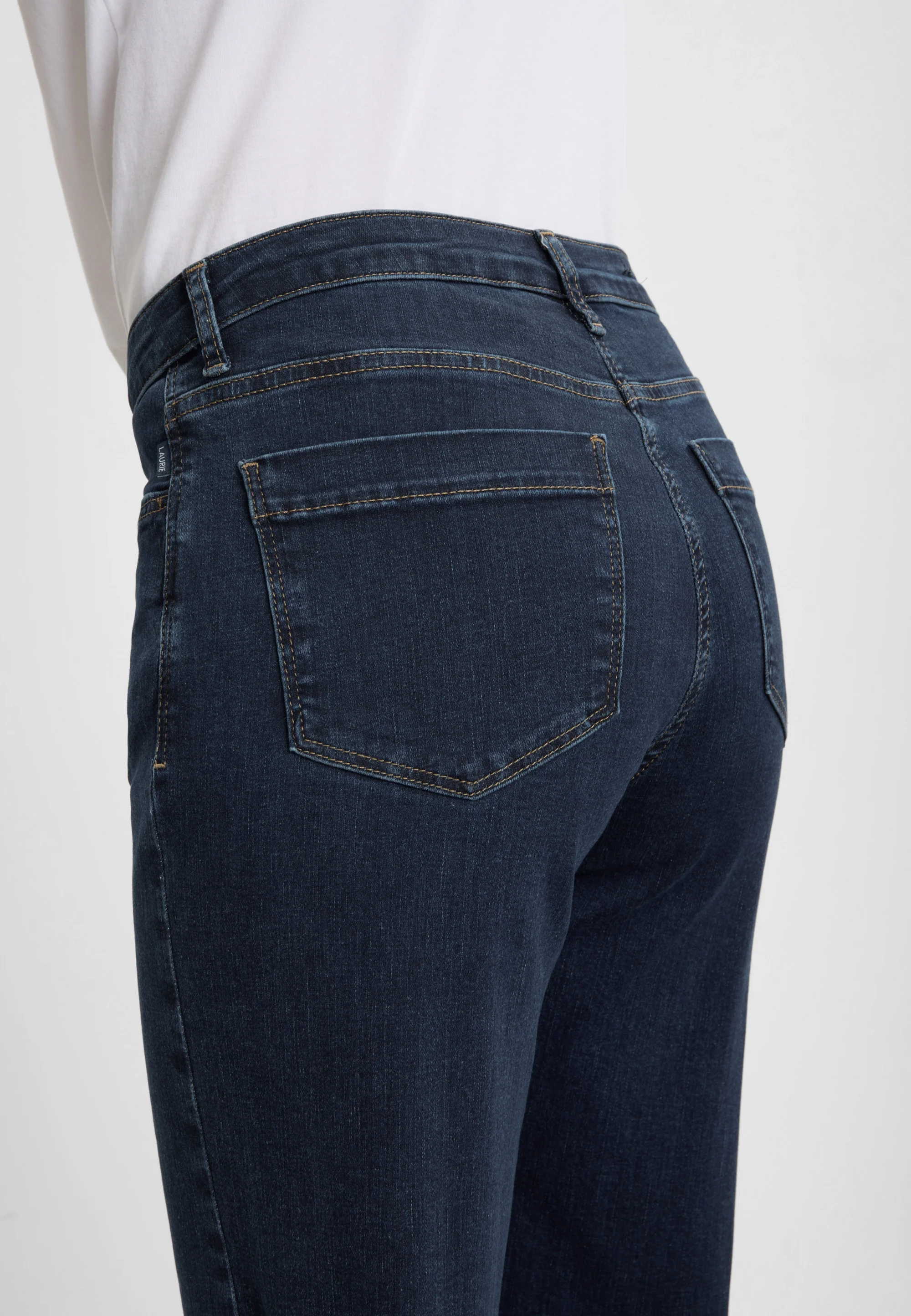 Amelia Straight - Medium Length - Dark Blue Denim - Image 4