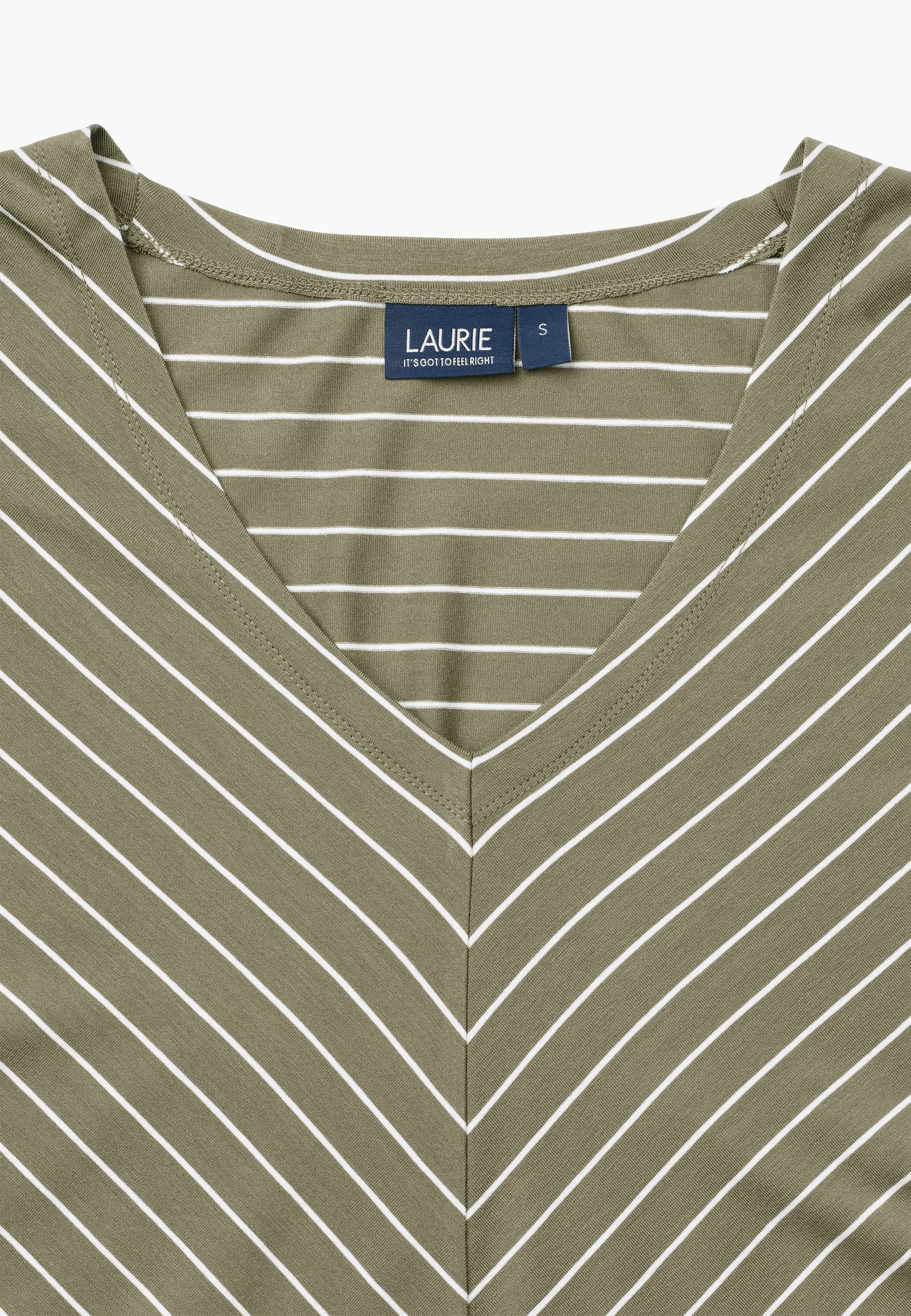 Ingrid Blouse SS - Khaki stripe - Image 6