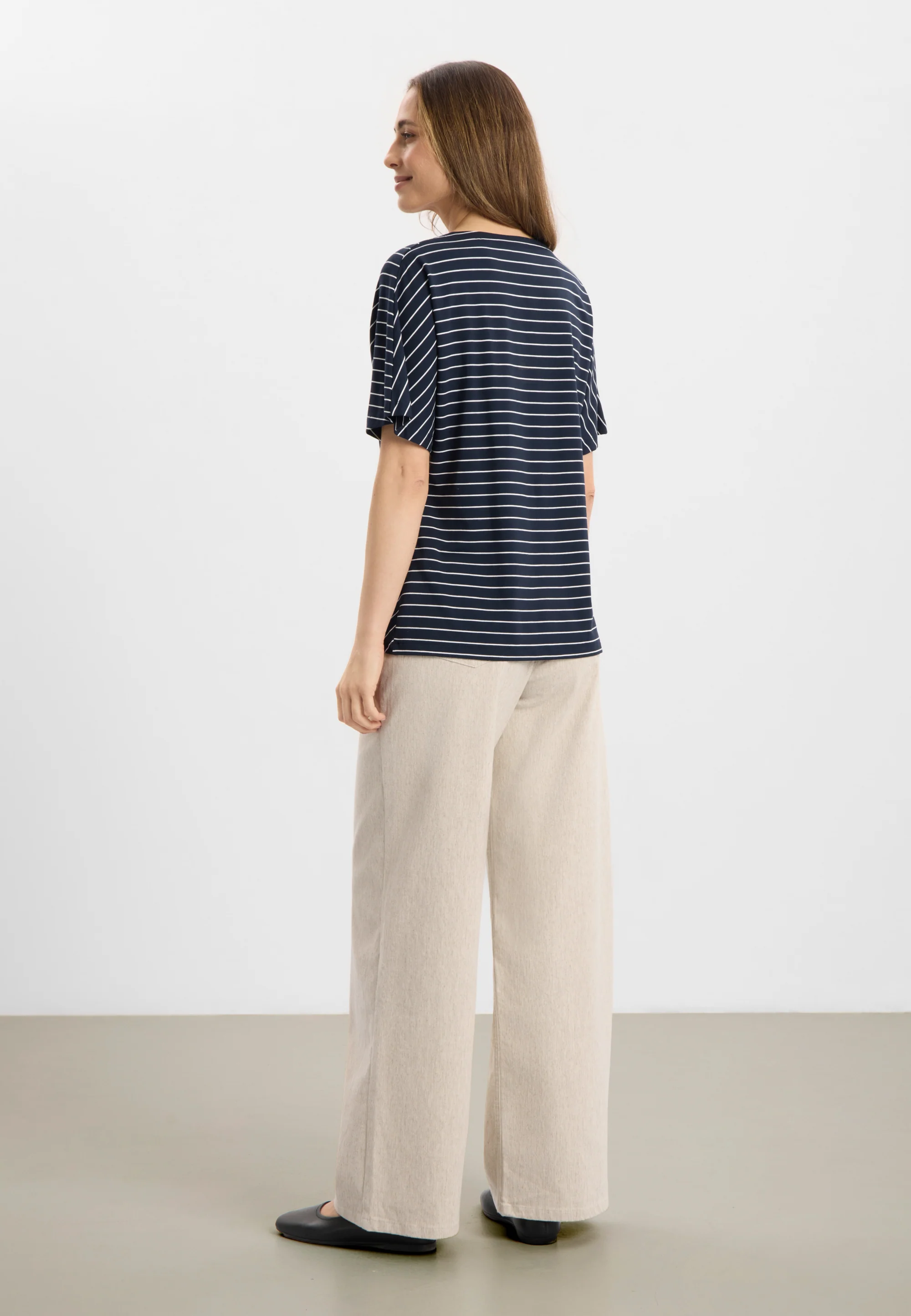Ingrid Blouse SS - Navy Stripe - Image 3