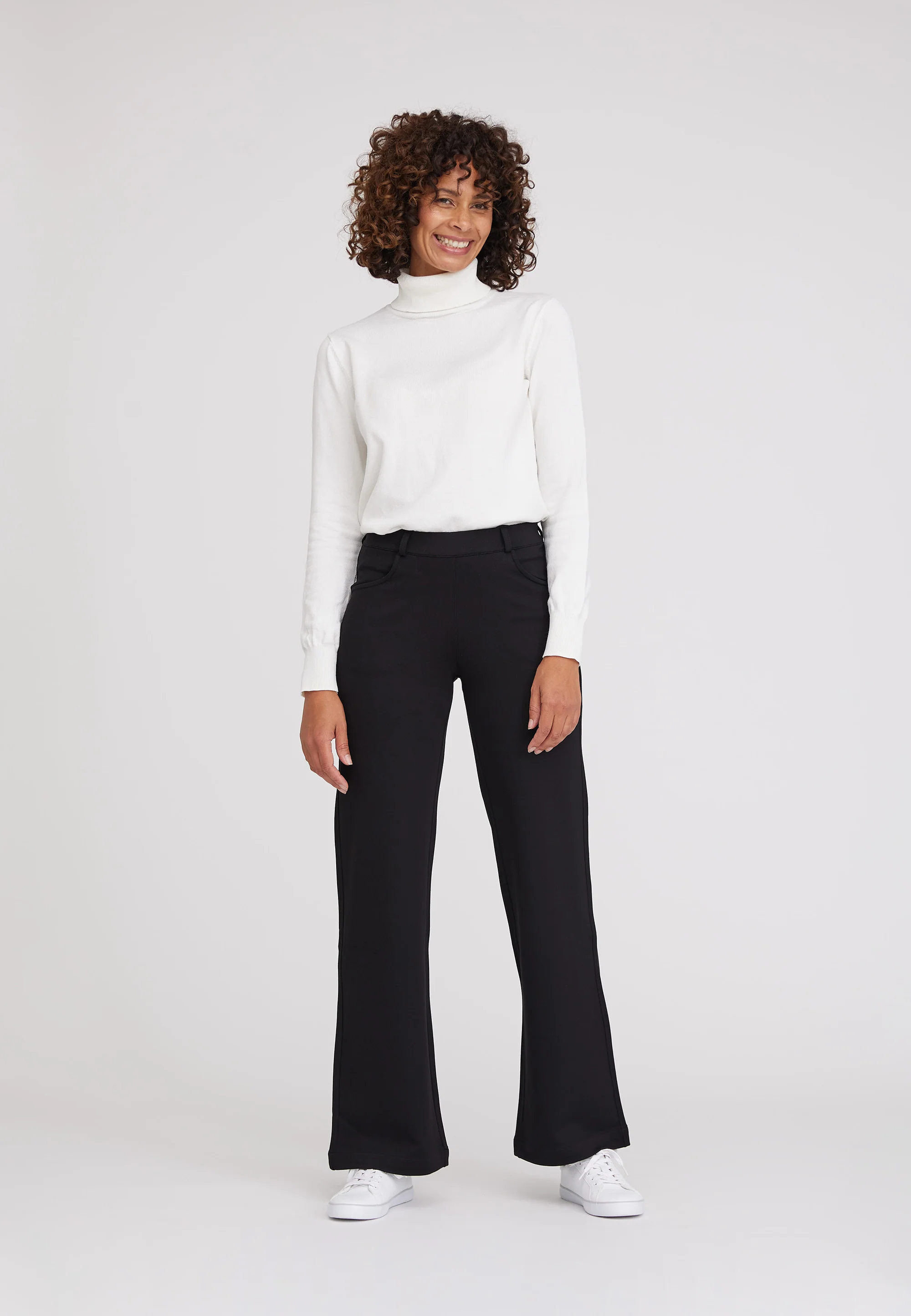 Donna Loose Jersey - Medium Length - Black brushed - Image 3